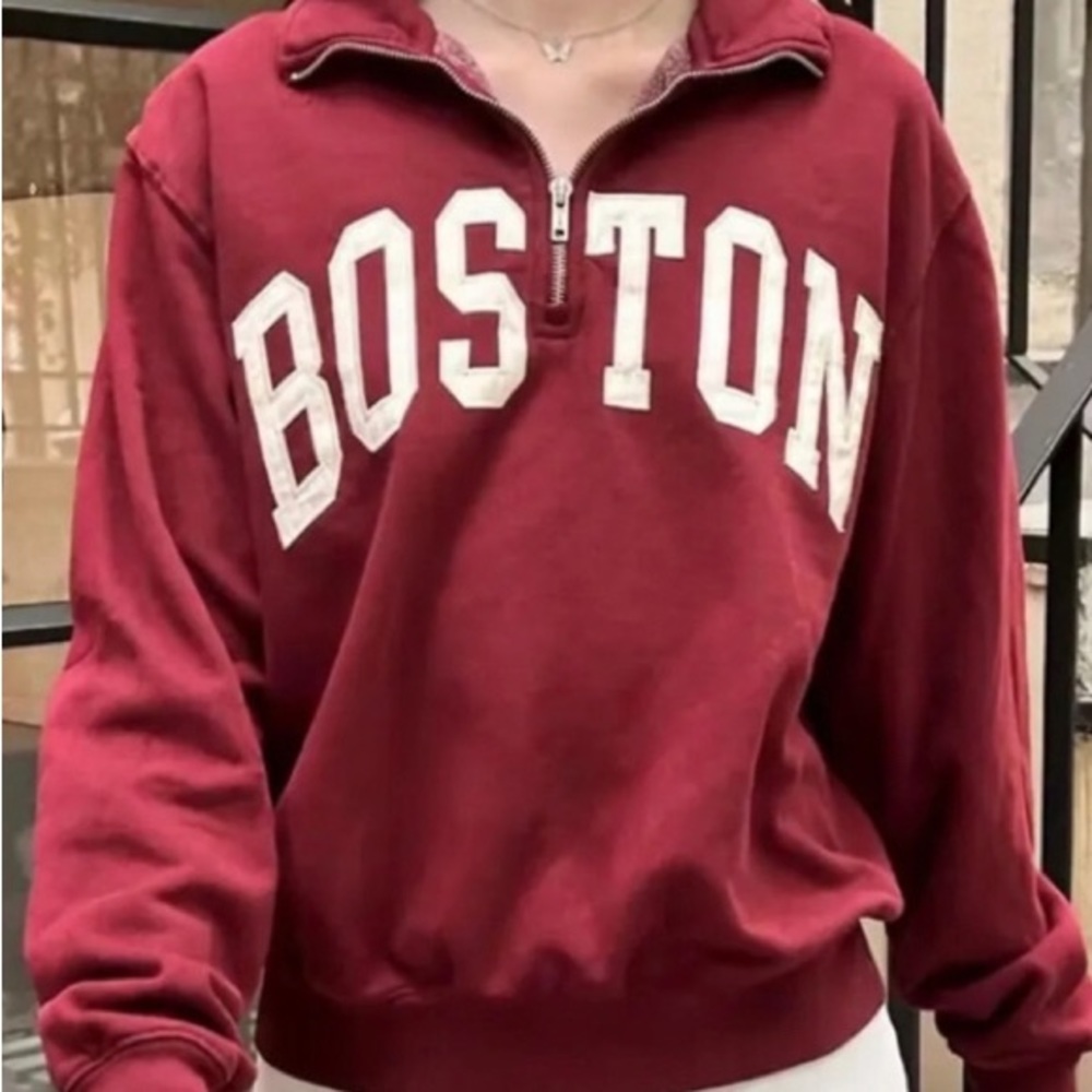 red boston half zip up john galt
